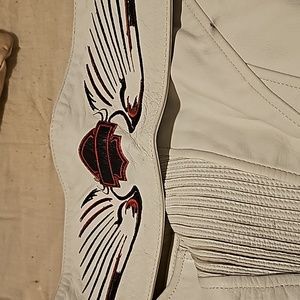 Harley Davidson white motorcycle chaps.